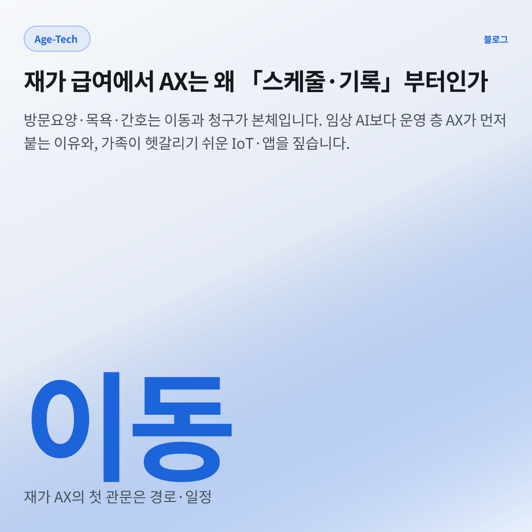 이동 — 재가 AX의 첫 관문은 경로·일정