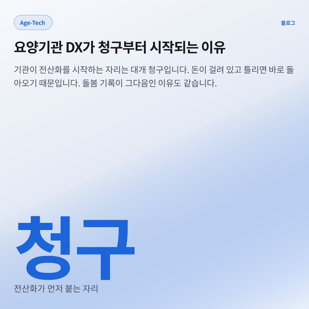 청구 — 전산화가 먼저 붙는 자리